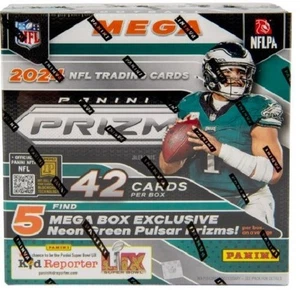 2024 Prizm Football Mega Box - Neon Green Pulsars! - Daniels, McCarthy, Nix RCs! - Picture 1 of 3