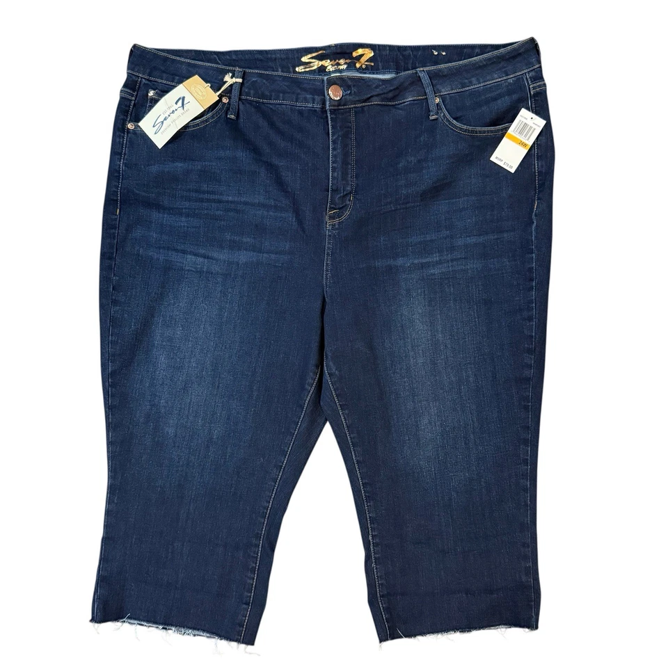 Seven7 High Rise Breezy Crop Pant Skimmer Slim Fit Raw Hem Women's Size 12