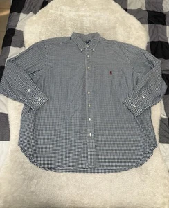Ralph Lauren Men’s Button Down Blue Plaid Shirt Classic Fit Size 3XB Big - Picture 1 of 7
