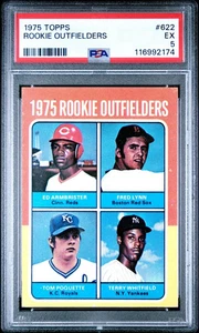 1975 Topps 622 Rookie Outfielders – Fred Lynn Rookie RC Terry Whitfie PSA Graded - Picture 1 of 2