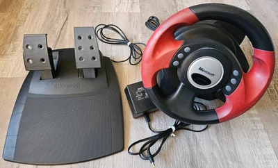 Microsoft Sidewinder Force Feedback Wheel & Pedals Kit. 80X-59087, X04-74735. - Image 1 of 4