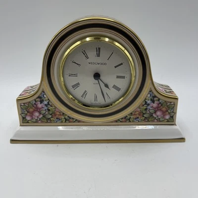 1992 England Wedgwood 6.5" Porcelain Clio Mantel German Hechinger Quartz Clock - Image 1 of 4