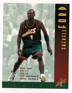 Tarjeta de equipo Sherell Ford 1995-96 de los Seattle Sonics de gran tamaño 4 1/4 x 5 1/2 - Imagen 1 de 1