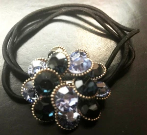 New Stunning Light And Dark Blue Crystal  Ponytail Elastic Holder - Picture 1 of 2
