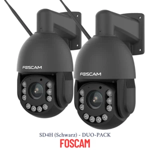 2 x FOSCAM SD4H 4MP Wi-Fi PTZ Dome telecamera di sicurezza con 18x opt. Zoom (nero) - Foto 1 di 9