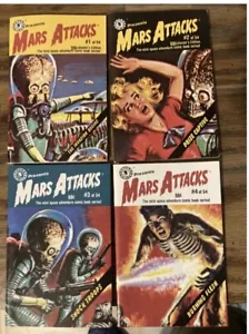 MARS ATTACKS MINI COMICS 1988 #1, 2, 3, 4 TOPPS CASI NUEVO/M 4 JUEGOS COMPLETOS de Bxs sellado - Imagen 1 de 8