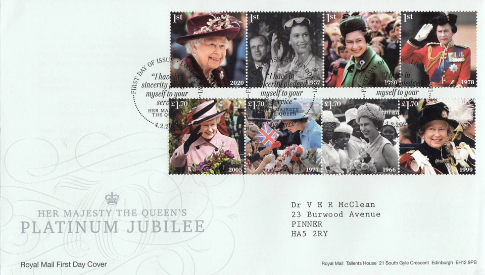Queen Platinum Jubilee FDC London SW1 (100785)  - Image 1 of 1