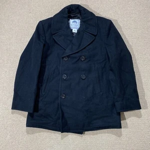US Navy Pea Coat Mens 40 Short Medium Black 100% Wool Quarterdeck DSCP Overcoat - Picture 1 of 12