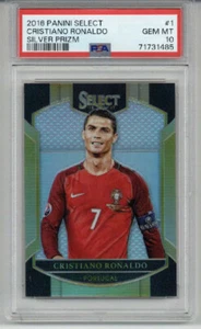 2016 PANINI SELECT SILVER PRIZM #1 CRISTIANO RONALDO CARD PORTUGAL PSA 10 RARE - Picture 1 of 2