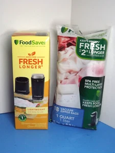 Food Saver Handheld Vacuum Sealer & Charging Dock + Pack 18 Zipper Quart Bags (R - Picture 1 of 2