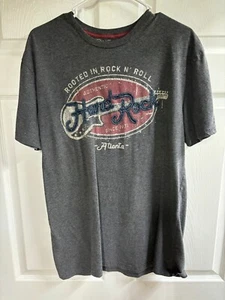 Vintage Hard Rock Gray Heather Tshirt Atlanta Sew On Logo Womens Size Large Soft - Picture 1 of 7