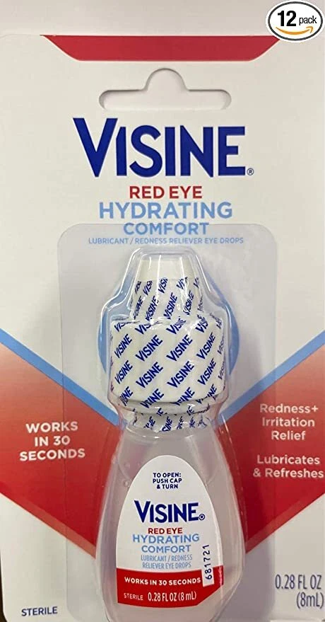 2pk VISINE Red Eye Hydrating Comfort Eye Drops 0.28o