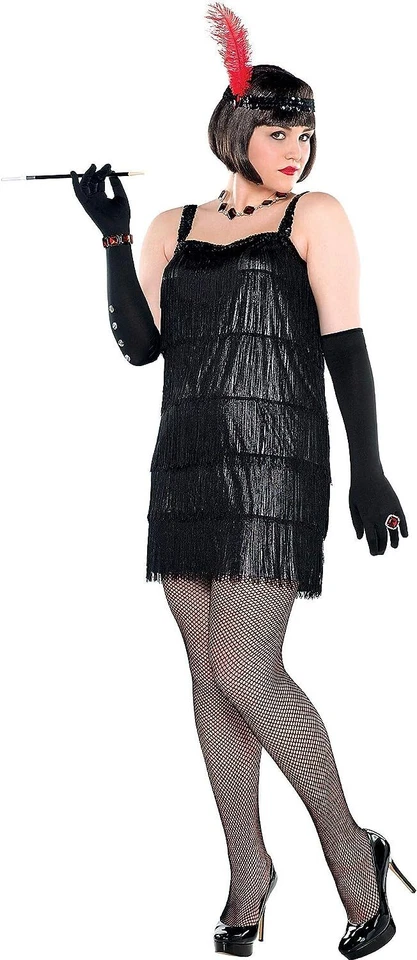 Adult Halloween Costume - FLASHY Flapper Plus Size