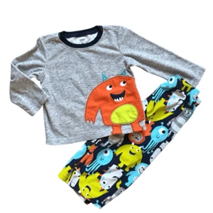 Toddler Boys Carters Silly Monsters Fleece Pajamas Pajama Set - Sz 3T - Picture 1 of 1