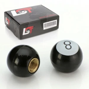 2x VENTILKAPPE REIFENVENTIL BILLARD KUGEL POOL 8 BALL SCHWARZ FÜR PKW MOTORRAD - Bild 1 von 3