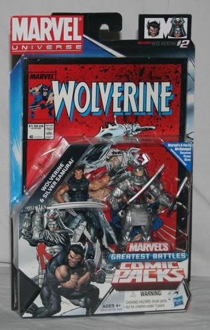 marvel universe comic pack greatest battles wolverine silver samurai 3.75  MOSC Cover