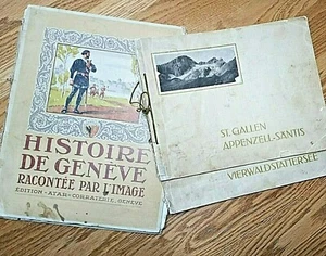 SWITZERLAND Lot of 3 Antique Books Geneva History Vierwaldstattersee St. Gallen - Picture 1 of 12