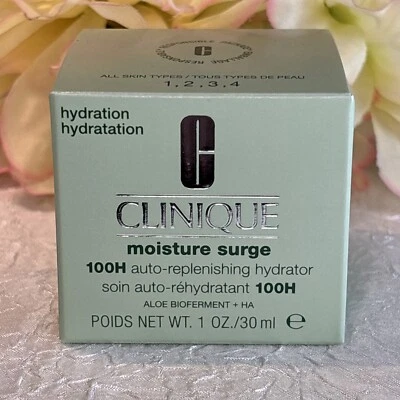 CLINIQUE Moisture Surge 100H 自动补湿保湿霜 1 盎司 / 30 毫升 全新带盒 FreeSh — 第 1/2 张图片