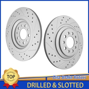 Rotores de disco ranurados perforados traseros para Jeep Cherokee con pinza de doble pistón - Imagen 1 de 6