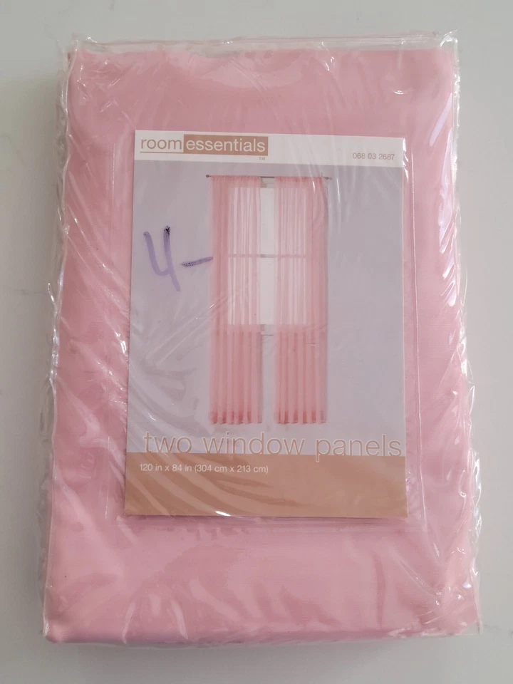 2005 Target Room Essentials Two Pack Pink Window Panels - 120” x 84" - New NIP - Image 1 of 1