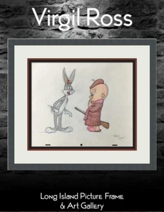Virgil Ross original signiertes Modellblatt Zeichnung Elmer J Fudd Bugs maßgeschneidert gerahmt - Bild 1 von 7