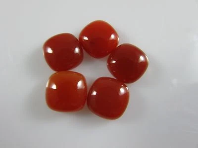Cabujones calibrados cojín pulido a mano calcedonia cornalina AAA 10 mm - 5 piezas Foto 1 de 4