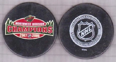 MINNESOTA WILD 2007-2008 Northwest DIVISION CHAMPIONS CHAMPS PUCK - #A8L_#A6L Cover