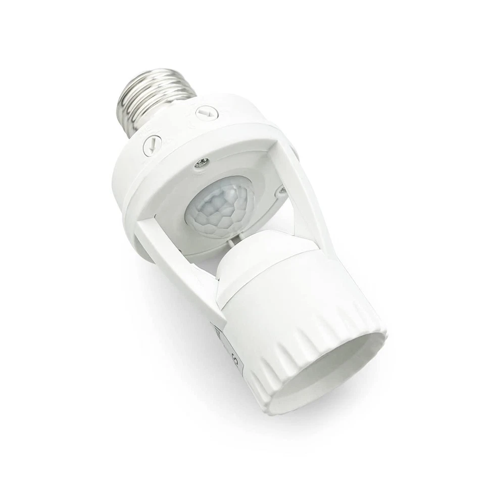 LED E27 Douille Culot Detecteur De Mouvement AC10-240V 60W Max - Blanc 1PCS - Photo 1/4