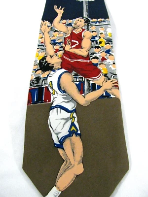 Men's Necktie Tie with Basketball Theme Hoops and Basketballs - Imagem 1 de 3