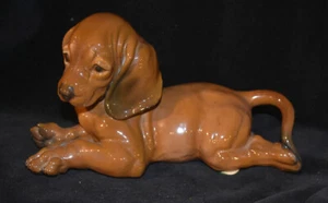 Rosenthal Dachshund Puppy Dog Figurine Lying Heidenreich 1808 - Picture 1 of 8