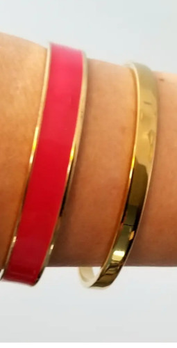 Set Braccialetti Kate Spade Braccialetti Due Smalto Rosa & Oro Diametro 2 5