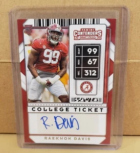 2020 Panini Contenders Draft Picks #169 Raekwon Davis Rookie Autograph - Picture 1 of 2