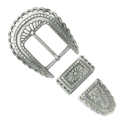 JUEGO DE HEBILLAS IVAN LEATHERCRAFT DE ALTA RESISTENCIA DE 3 PIEZAS, DISEÑO SUROESTE, 1,5 PULGADAS Foto 1 de 4