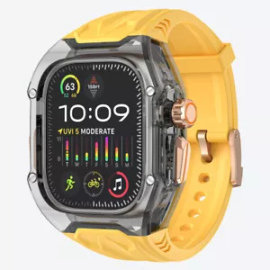 Custodia Trasparente Cinturino Silicone per Apple Watch Ultra e Ultra2 49mm 40/41/44/45mm - Foto 1 di 63