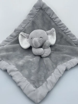 Manta de seguridad para bebé Carters Elephant Lovey forro satinado animal de peluche Foto 1 de 4