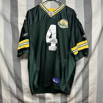 Camiseta NFL Packers BRETT FAVRE 4 Lambeau parche 50 talla 52 Reebok auténtica Foto 1 de 4