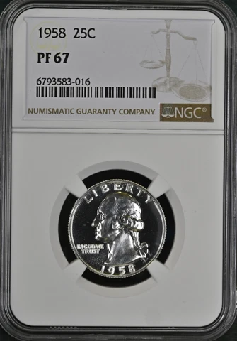 1958 Proof Washington Quarter - NGC PF 67 Cover