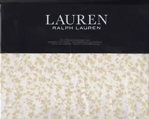 Ralph Lauren California King Sheet Set Spencer Floral Flax 4pc Farmhouse Cottage - Picture 1 of 3