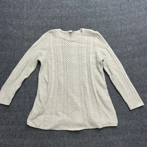 J Jill Sweater Petite Small Cable Knit Wool Blend Cotton Chunky Lagen Womens - Picture 1 of 11