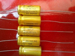 4 tapas axiales de vida extra larga PRORELSIC 125 C 150uf / 40v esr 0,5 ohmios HQ - Imagen 1 de 6
