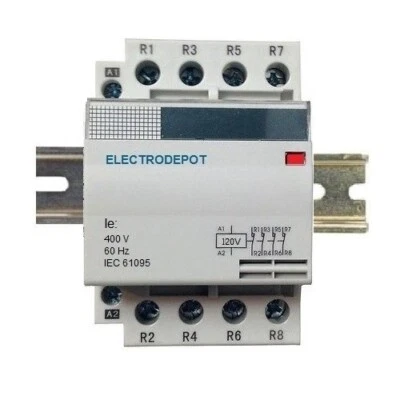 40A Contactor FREE DIN Normally Closed 4 Pole 24VAC coil, 30A,  50A 24V Lighting - Image 1 of 4