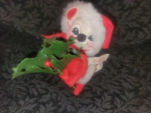 Annalee Mrs Santa Claus Mouse with Holly Christmas Plush Doll Figure - Picture 1 of 3
