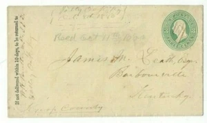 1880 Valley Oak Kentucky Manuscript, 3c #U164 to Barbourville KY, Pulaski County - Picture 1 of 2