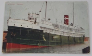 Steamship HURONIC postcard Superior Wisconsin 1913 Northern Navigation Company - Picture 1 of 2