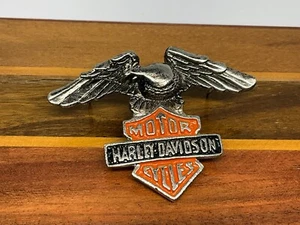 Harley Davidson Eagle on Badge Vintage Motociclista Spilla Gilet Giacca Originale - Foto 1 di 6
