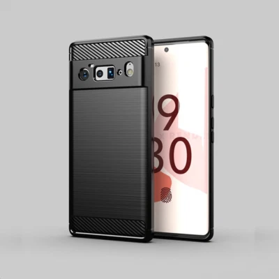 Protective Case for Google Pixel 6 Pro Case Carbon Look Black Bumper Cover - Image 1 of 3
