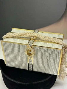 Judith Leiber- White Crystal Stack of Books Evening Clutch Bag - Picture 1 of 8