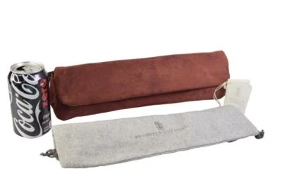Bolso clutch Brunello Cucinelli real granate de gamuza como nuevo hecho en Italia Foto 1 de 4