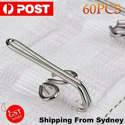 60 PCS CURTAIN GATHERING HOOK 28mm Pencil Pleat Small Gather Metal Gather Hooks - image 1 of 4