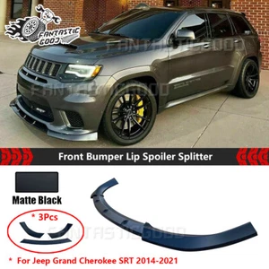 Für Jeep Grand Cherokee SRT 2014-2021 Schwarz Ohne Glanz Front Lippe Stoßstange - Bild 1 von 6